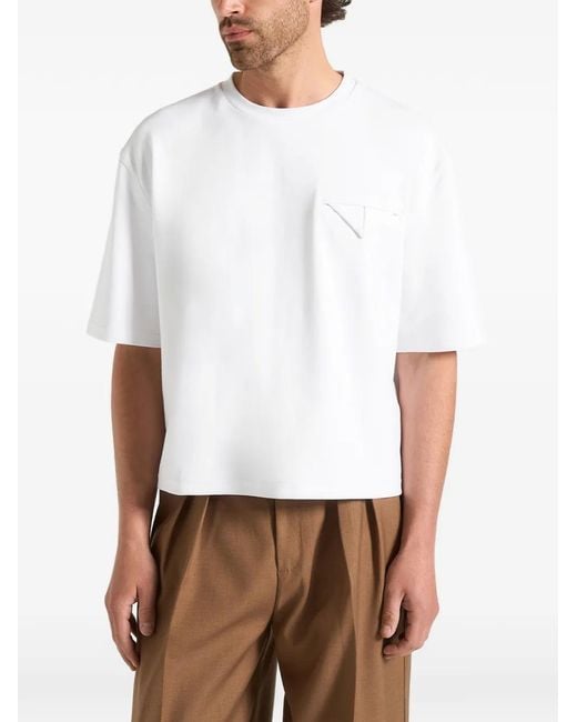 Manière De Voir White Leon Boxy Cropped T-Shirt for men