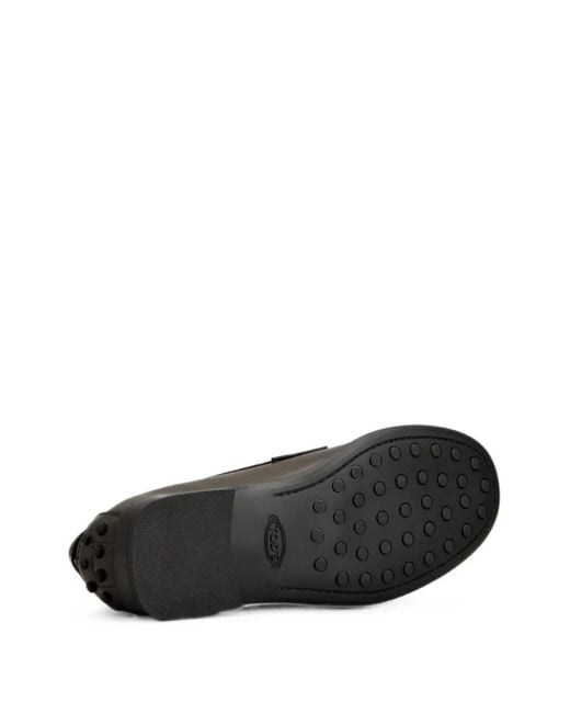 Tod's White Panelled Leather Loafers