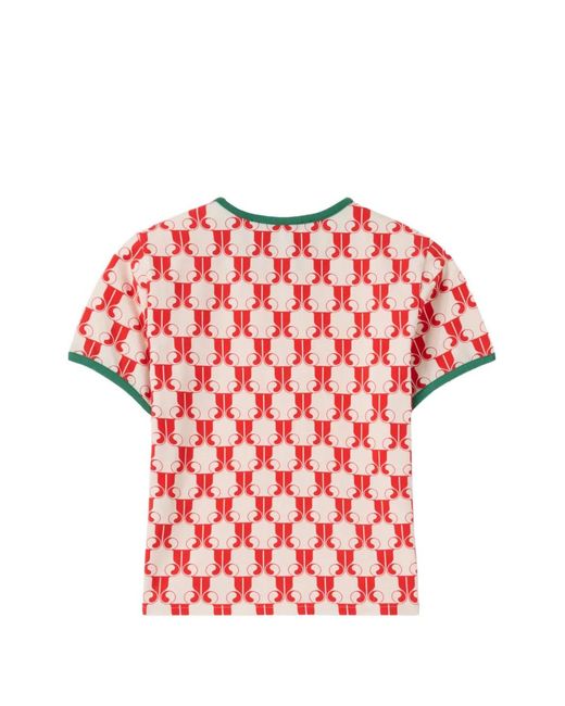 LaDoubleJ Red Monogram Ringer T-Shirt