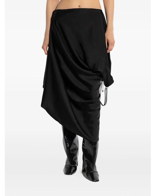 Vetements Black Draped Asymmetrical Dress