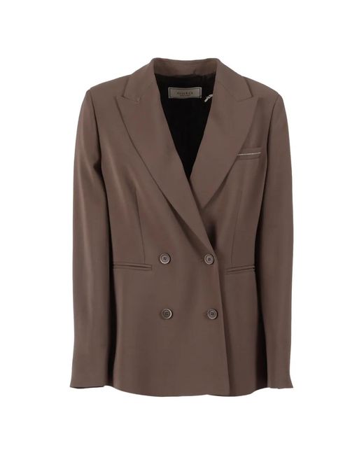 Chaqueta Con Doble Botonadura Peserico de color Brown