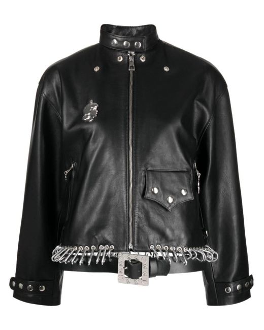 Chopova Lowena Black K-point Leather Jacket
