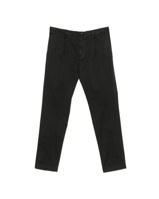 Michael Coal Black Pleated-Detail Trousers for men