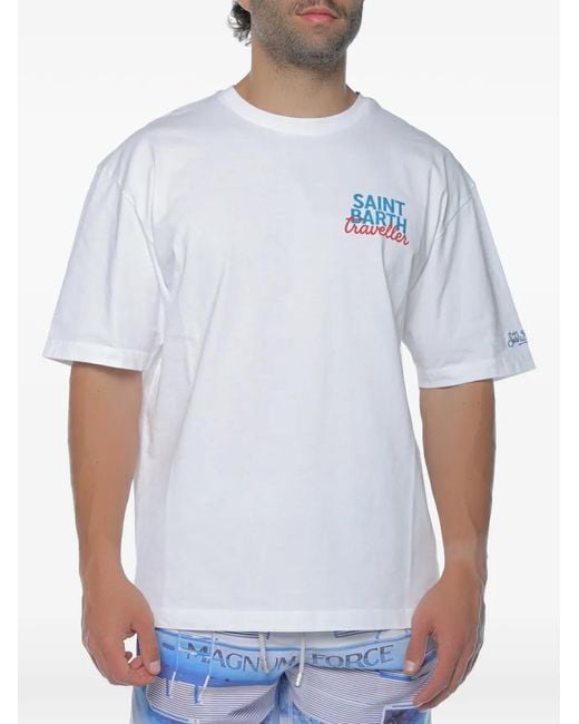 Mc2 Saint Barth White Graphic-Print T-Shirt for men