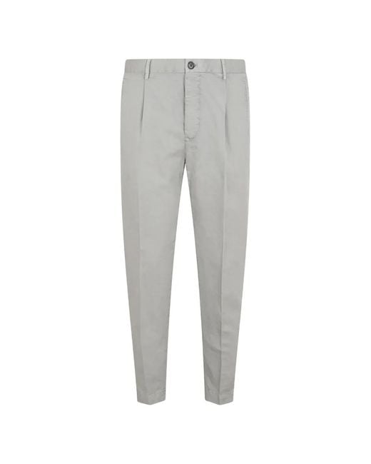 Incotex Gray Pleated Trousers for men