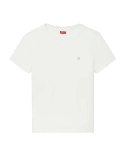 KENZO White Flower Appliqué T-Shirt