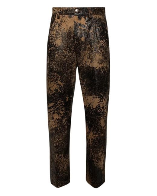 NAHMIAS Gray Leather Trousers for men