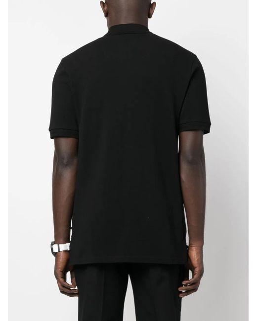 Philipp Plein Black Logo-Print Short-Sleeved Polo Shirt for men