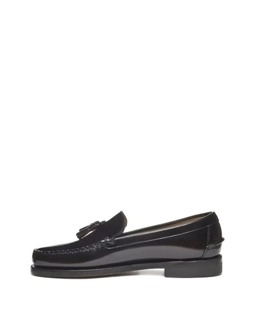 Sebago Black Tassel Leather Loafers for men