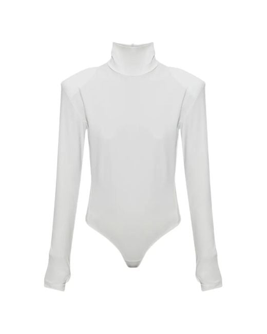 IRO White Azales Padded-Shoulder Bodysuit