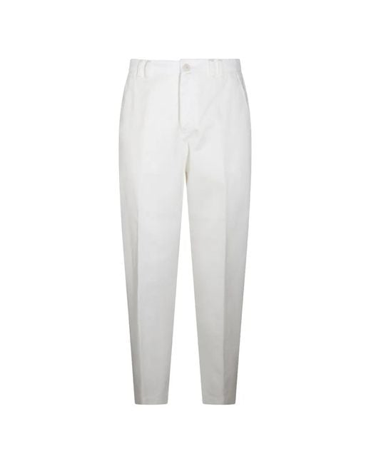 Canali White Logo-Patch Tailored Trousers for men