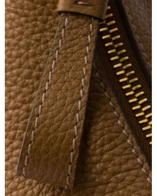 Prada Brown Logo-Plaque Leather Shoulder Bag
