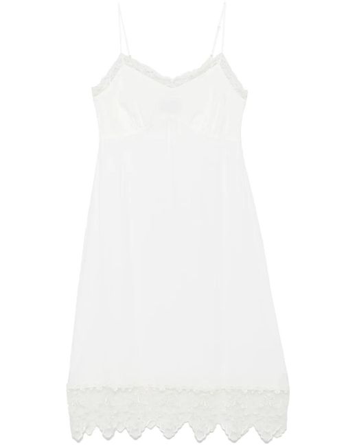 Simone Rocha White Lace-Trim Midi Dress
