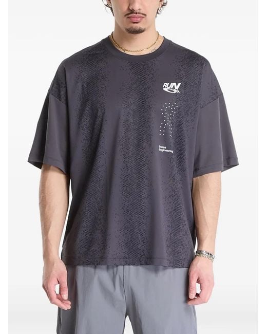 On Shoes Blue Volt-T Patterned Crew-Neck T-Shirt for men