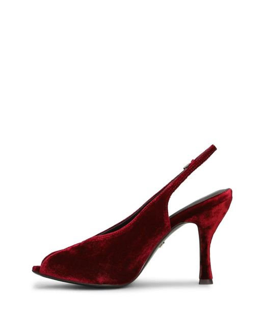 Lola Cruz Red Gabriette 95 Velvet Pumps