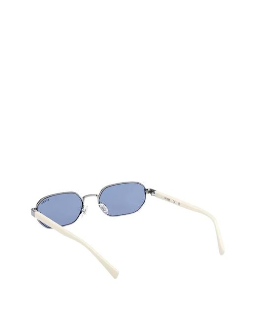 Guess White Geometric Full Rim Sunglasses