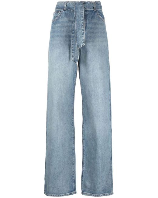 Ba&sh Tied-waist Wide-leg Jeans in Blue | Lyst