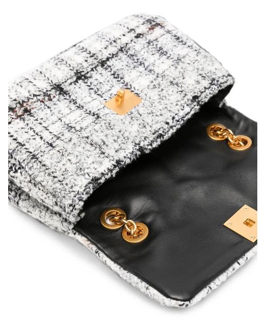 Missoni White Caperdoni Check Knitted Shoulder Bag