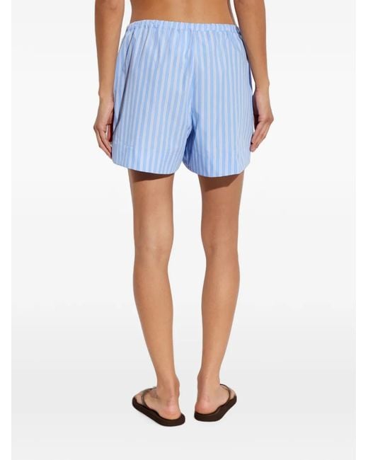Hunza G Blue Essential Stripe-Print Shorts