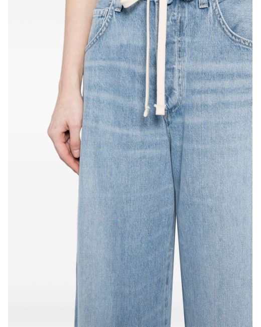 Citizens of Humanity Blue Brynn Drawstring-waist Cotton Jeans