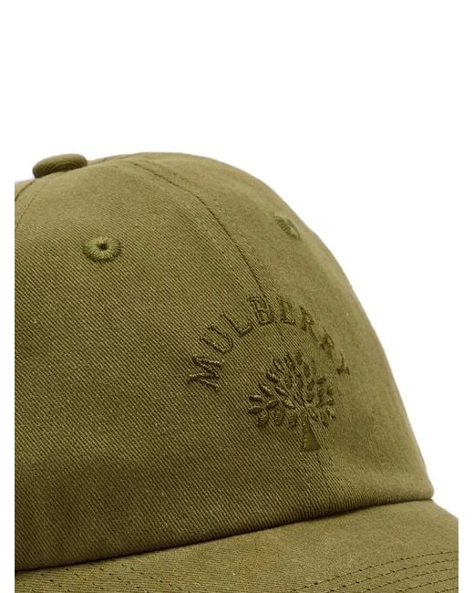 Mulberry Green Embroidered-Logo Cap for men