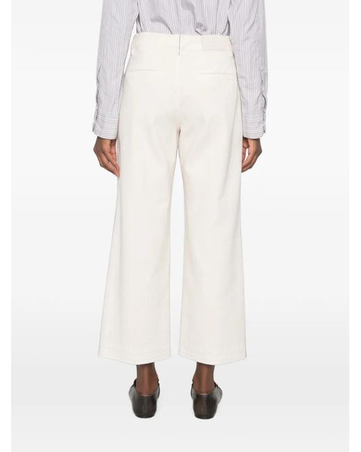 Brunello Cucinelli White Belt-Loops Trousers