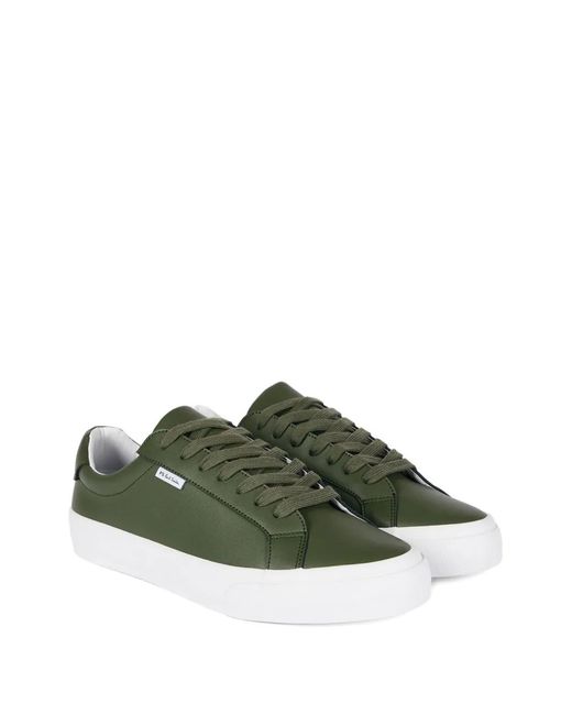 Paul Smith Green Lace-Up Leather Sneakers for men