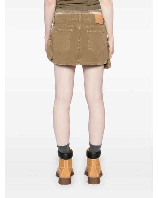 The Attico Fay Denim Cargo Mini-Rok in het Brown