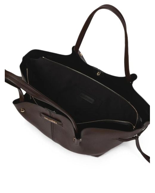 Karl Lagerfeld Brown Medium K/Pierced Tote Bag