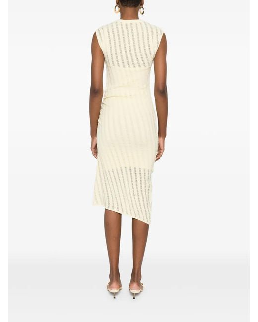 IRO White Aysson Striped Gathered Dress