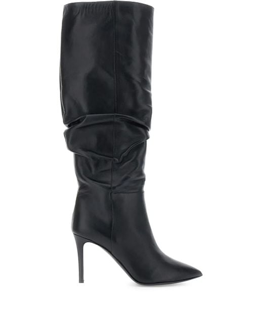 Pollini Black Slouchy Stiletto Boots