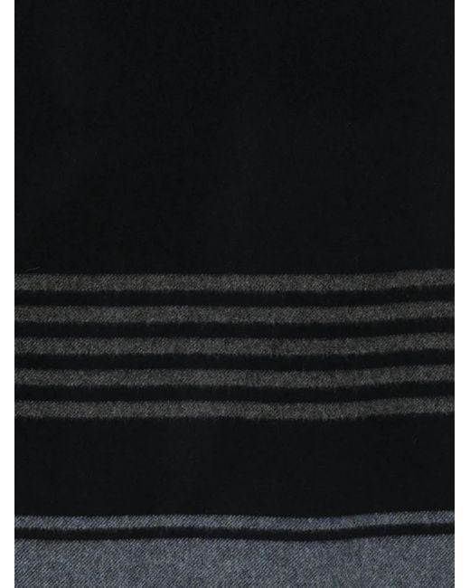 Corneliani Black Striped Fringed Scarf for men