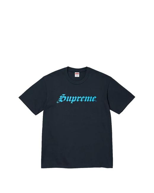 Supreme Blue Logo-Print T-Shirt for men