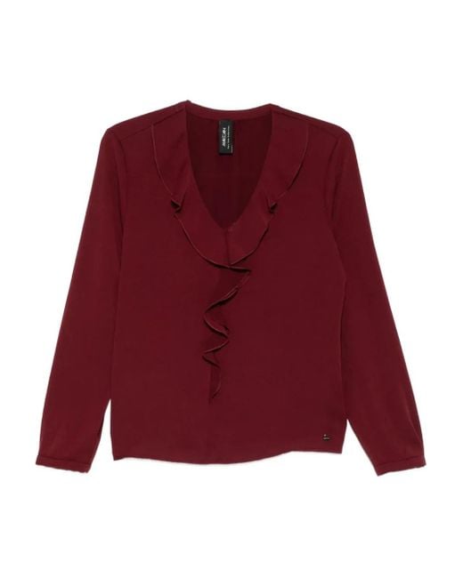 Marc Cain Red Ruffled Blouse