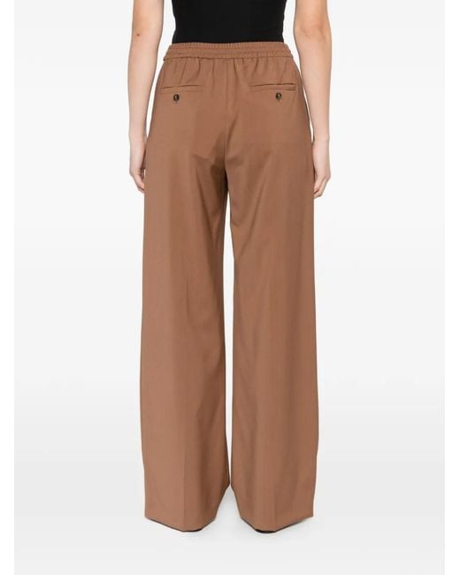Weekend by Maxmara Brown Elasticated Wide-Leg Trousers