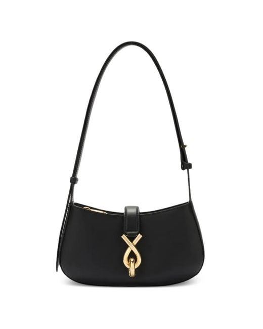 Furla Black Small Mianova Leather Shoulder Bag