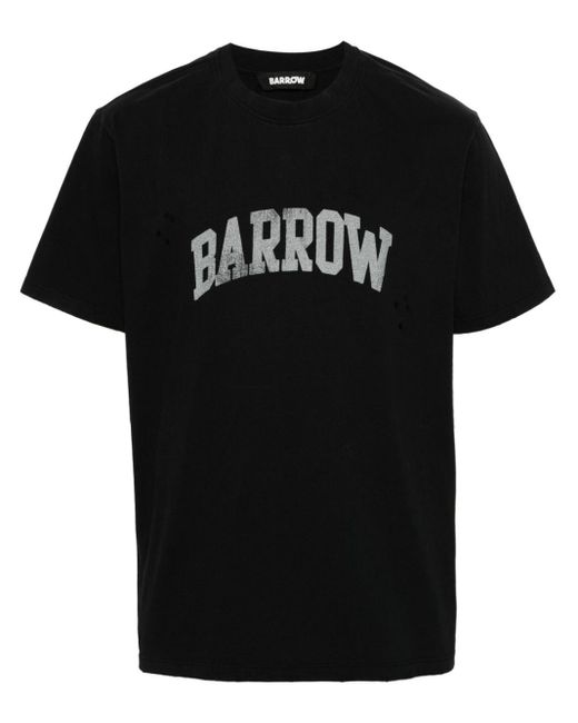 Barrow Black Logo-print Cotton T-shirt