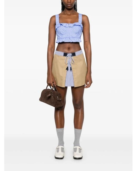 Sandro Blue Stripe Crop Top