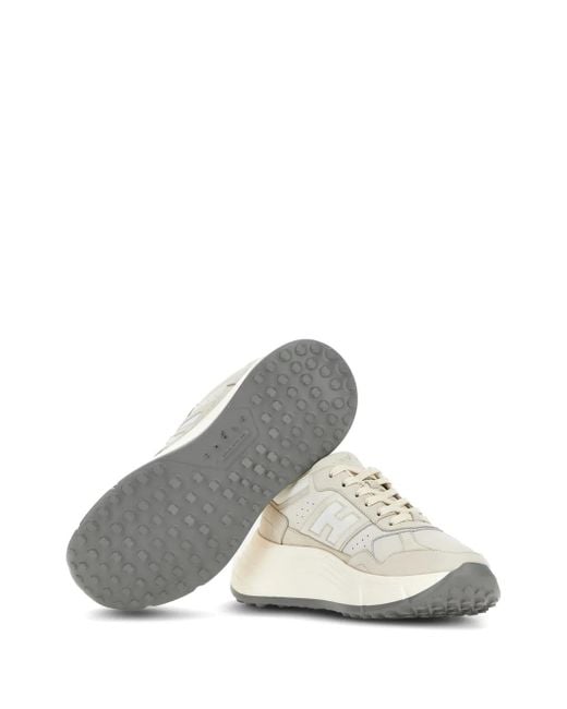 Hogan White H669 Leather Sneakers