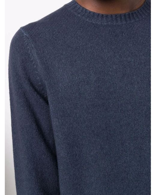 Malo Blue Crew-Neck Cashmere Jumper for men