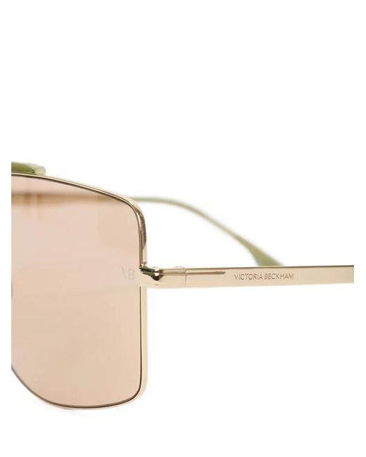 Victoria Beckham Natural Oversized Geometric-Frame Sunglasses