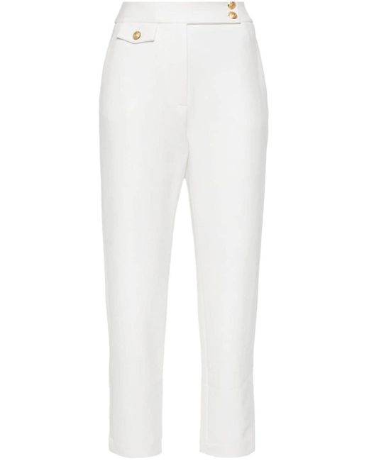 Veronica Beard White Renzo Slim-fit Cropped Trousers