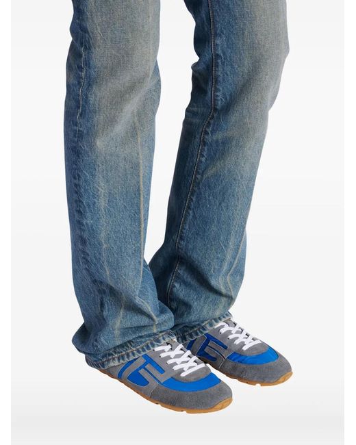 Balmain Blue Suede Racer 45 Sneakers for men