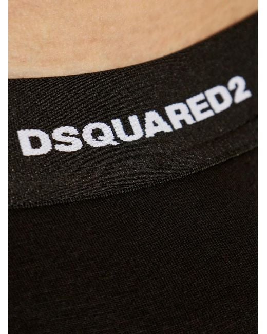 DSquared² Black Logo-Detailed Jockstraps (Pack Of Two) for men