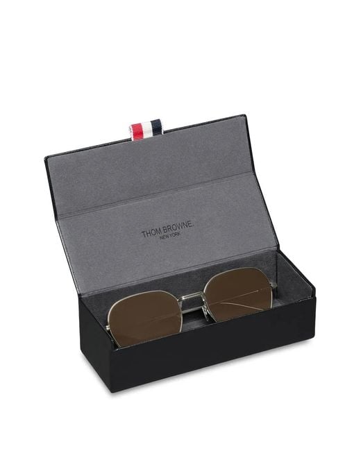Thom Browne Metallic Geometric-Frame Sunglasses