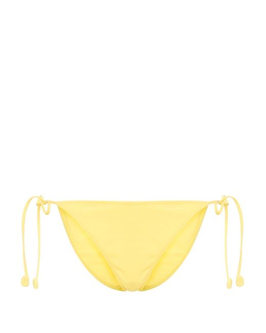 Ulla Johnson Yellow Ruched Side-tie Bikini Bottoms