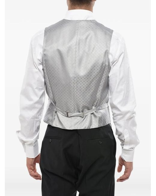 Corneliani White Embroidered Waistcoat for men