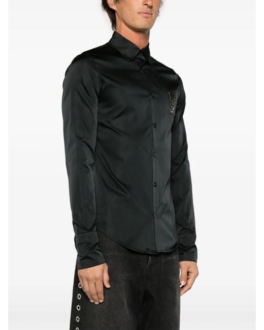 Ludovic de Saint Sernin Black Logo-Patch Shirt
