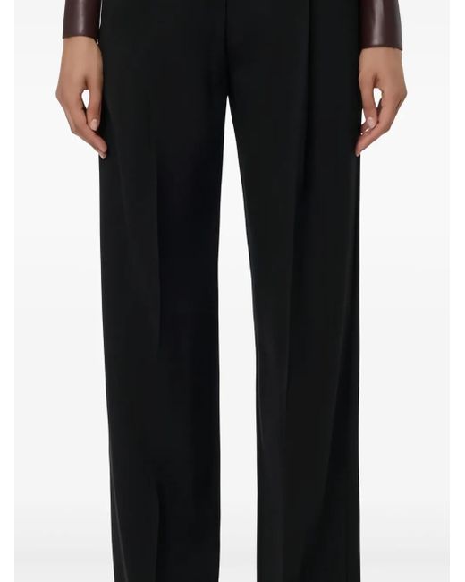 Elisabetta Franchi Black Pleated-Detail Trousers