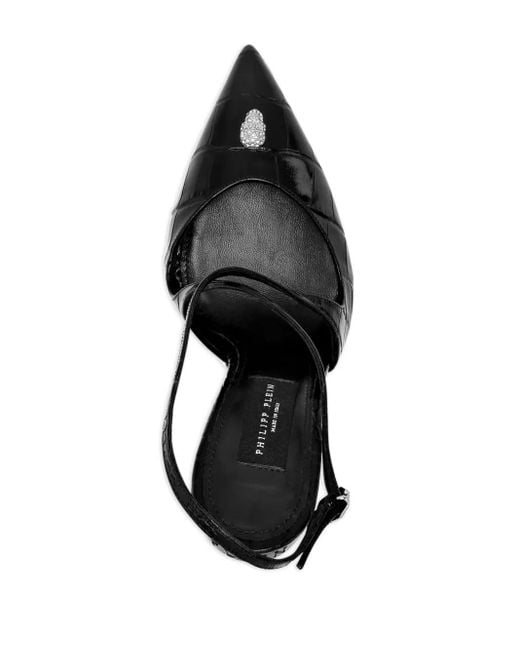 Philipp Plein Crossing クロコプリント パンプス Black